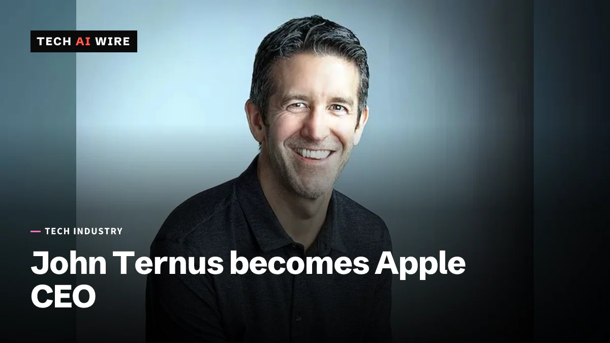 A studio portrait of John Ternus, Apple's hardware engineering leader, who becomes chief executive on September 1, 2026.