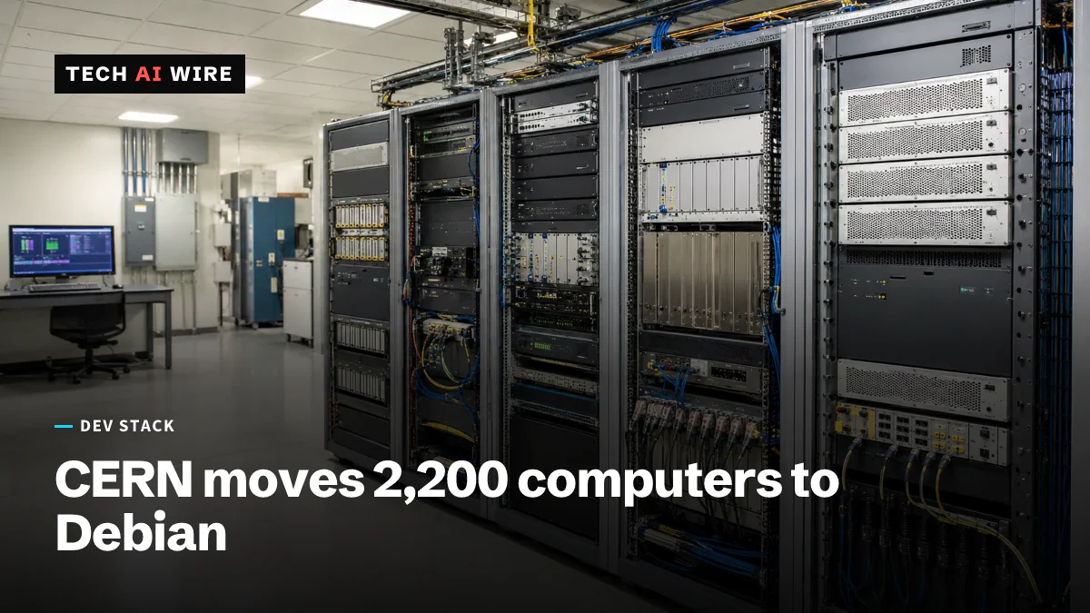 Rack-mounted industrial control computers in a server room, the kind used to run accelerator control systems.