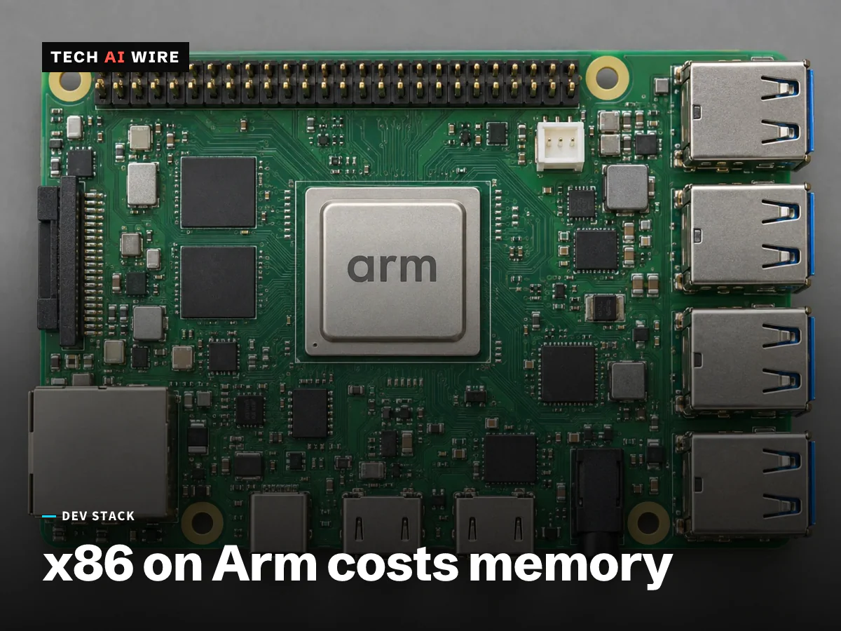 An Arm single-board computer photographed from directly above on a gray backdrop, the arm wordmark on its processor package.