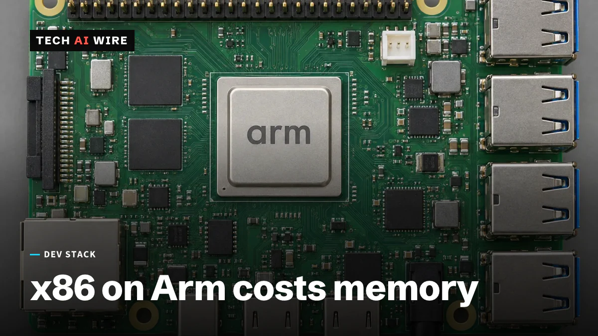 An Arm single-board computer photographed from directly above on a gray backdrop, the arm wordmark on its processor package.
