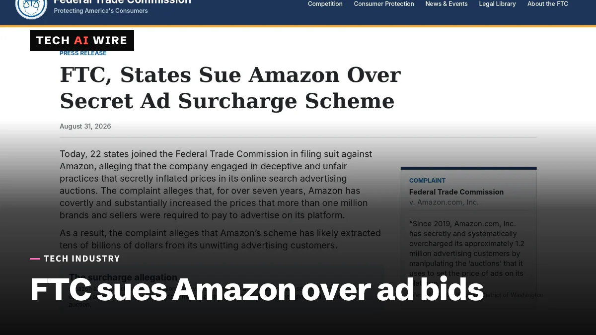 The FTC's press release announcing its suit against Amazon over secret advertising surcharges.