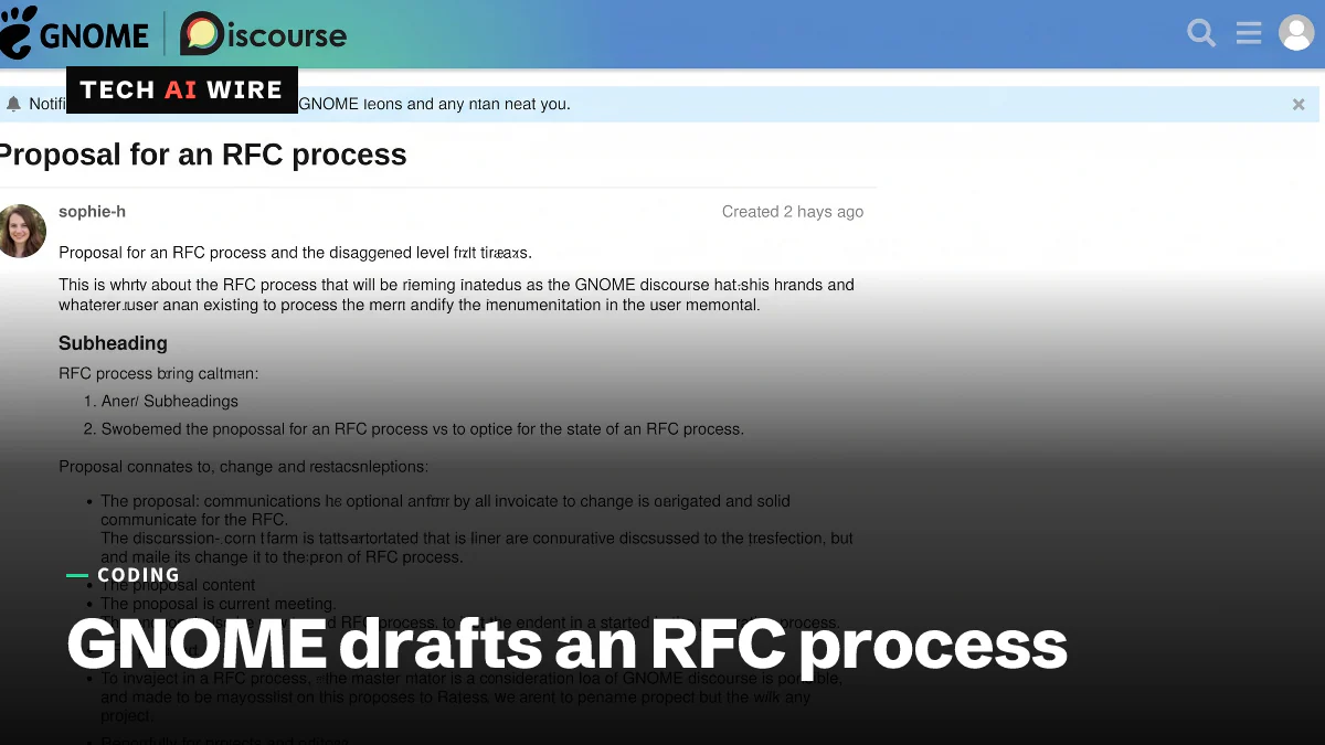 The GNOME Discourse thread titled Proposal for an RFC process, opened by sophie-h.