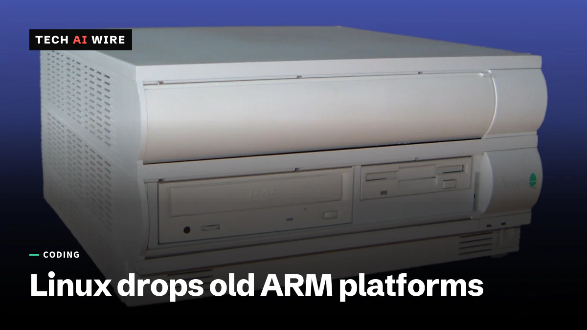 An Acorn Risc PC desktop computer photographed against a blue background.
