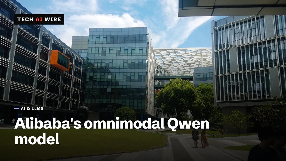 Glass office blocks around a lawn in the courtyard of Alibaba Group's headquarters campus in Hangzhou, China.
