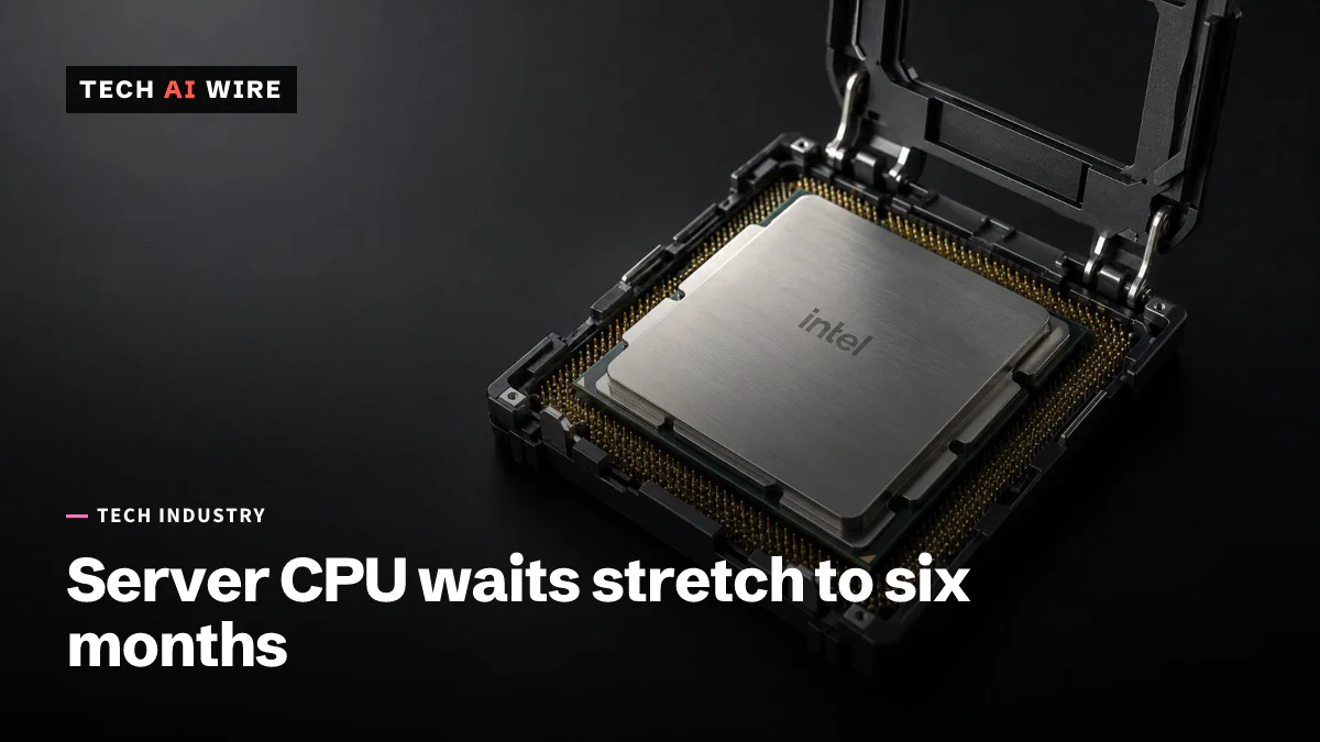 A large server processor resting in an open motherboard socket, its metal heat spreader reflecting the light above the retention frame.
