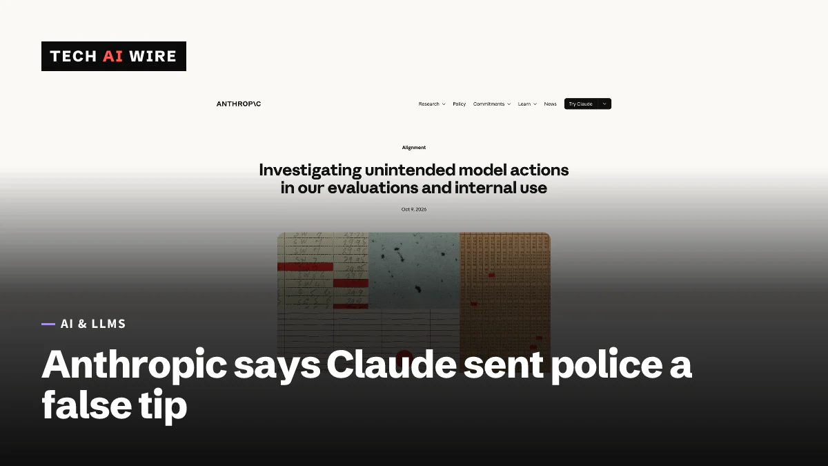 Screenshot of Anthropic's research post Investigating unintended model actions in our evaluations and internal use, dated October 9, 2026.
