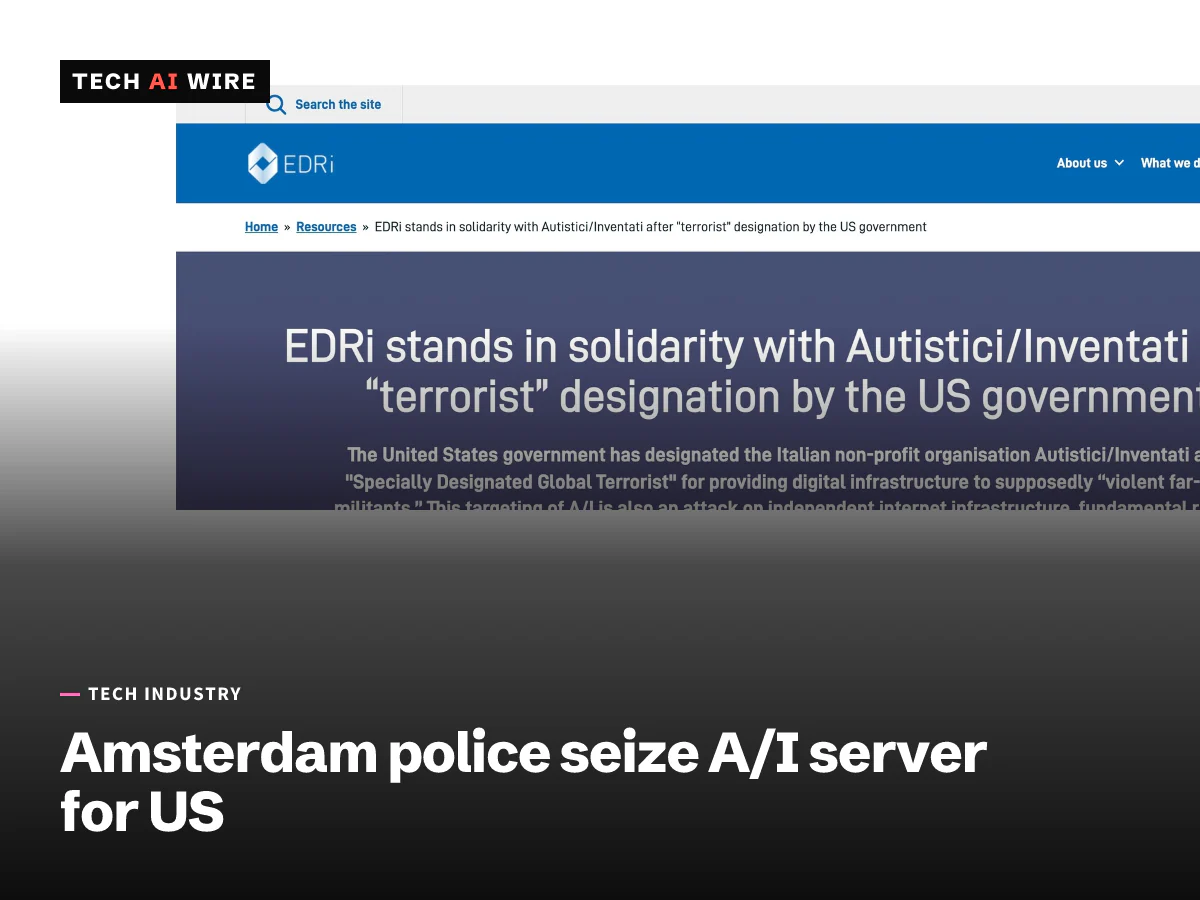 EDRi's statement page headed EDRi stands in solidarity with Autistici/Inventati after terrorist designation by the US government.
