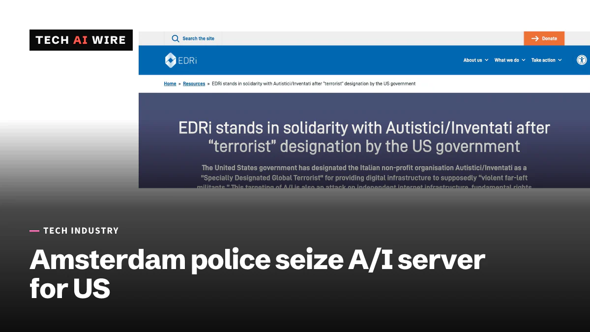 EDRi's statement page headed EDRi stands in solidarity with Autistici/Inventati after terrorist designation by the US government.