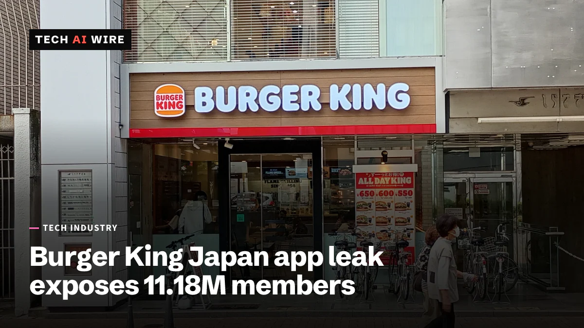 A Burger King restaurant in Himeji, Japan, with the logo above the glass entrance, bicycles parked outside and a woman walking past on the brick sidewalk.