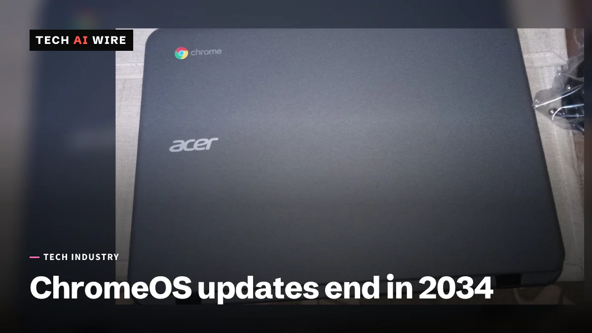 The gray lid of a closed Acer Chromebook, showing the Chrome logo and the Acer wordmark.