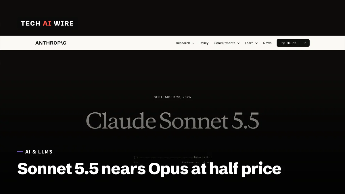 Screenshot of Anthropic's Claude Sonnet 5.5 announcement page, dated September 28, 2026.