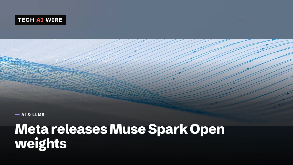 Metas Grafik zur Veröffentlichung von Muse Spark Open: dünne blaue Linien, die sich wellenförmig über einen hellgrauen Hintergrund ziehen.