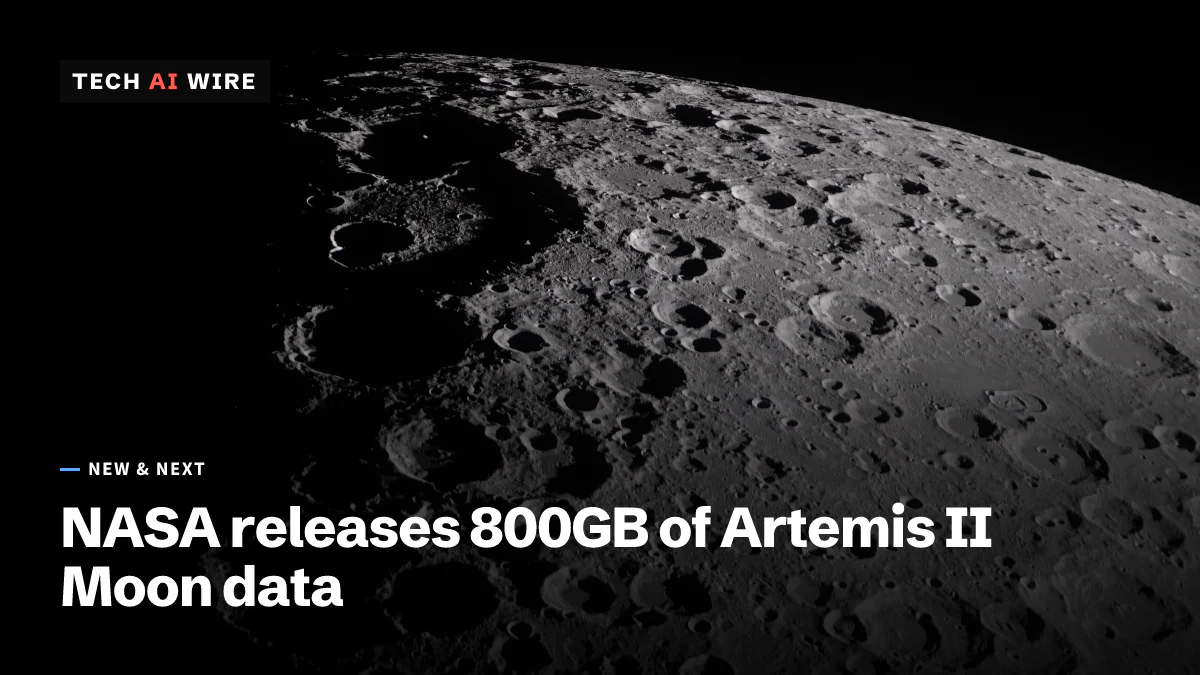 The Moon's cratered surface along the line between day and night, photographed by the Artemis II crew during the lunar flyby.