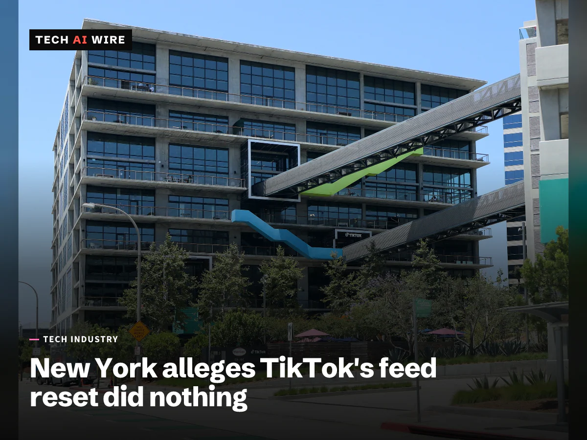 A nine-story concrete office building in Culver City, California, with colorful walkways across its facade, once home to TikTok's headquarters.