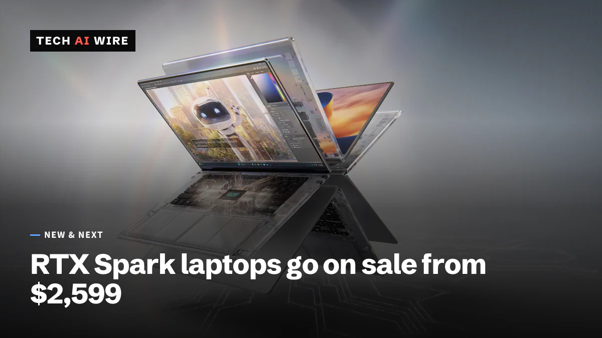 Two slim laptops with see-through bodies, one open and one folded into a tent shape, show their keyboards, chips and circuit traces against a soft gray background.