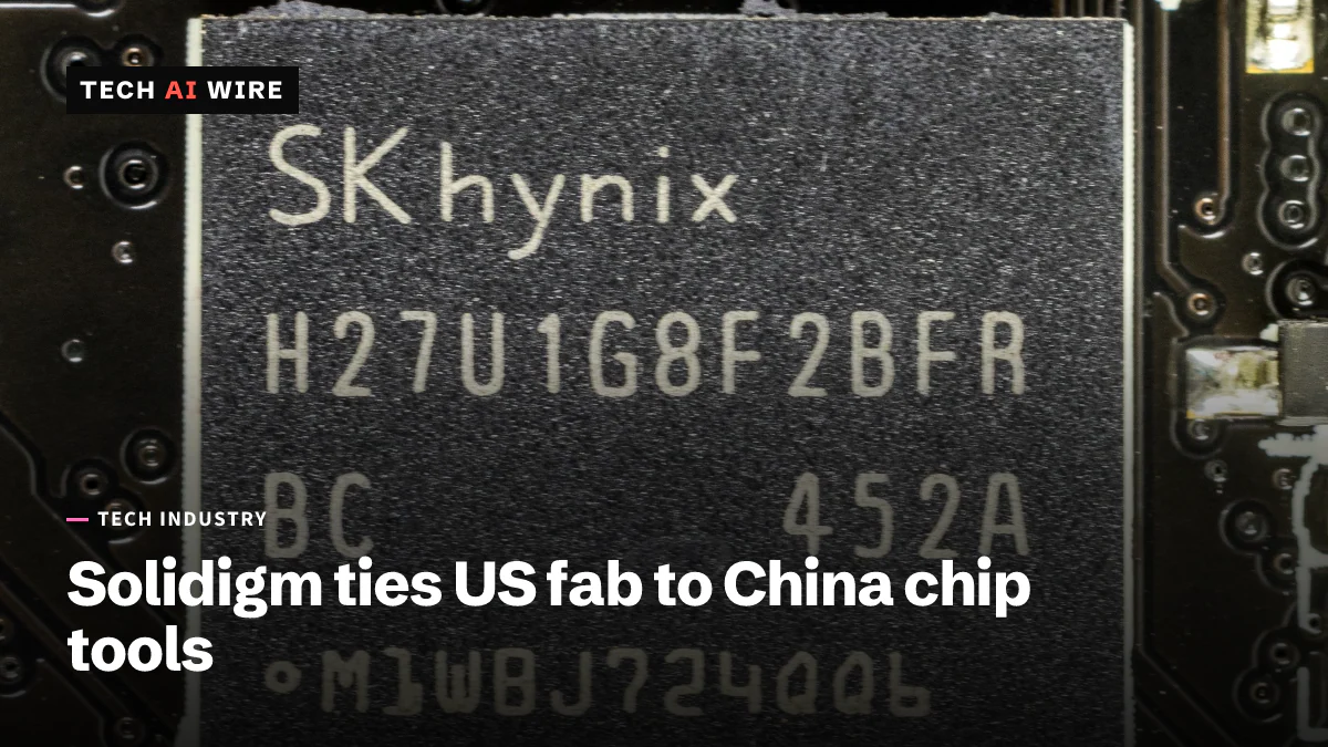 Close-up of an SK hynix NAND flash memory chip soldered onto a black circuit board, its part number printed on the package.